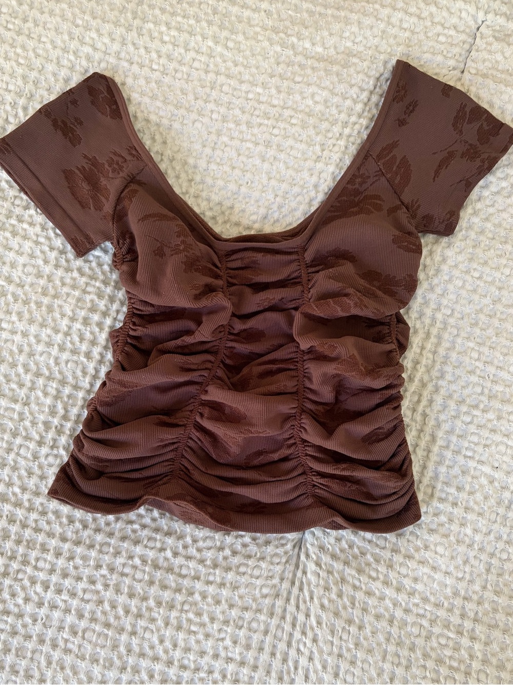 Free People Brown Ruched Top